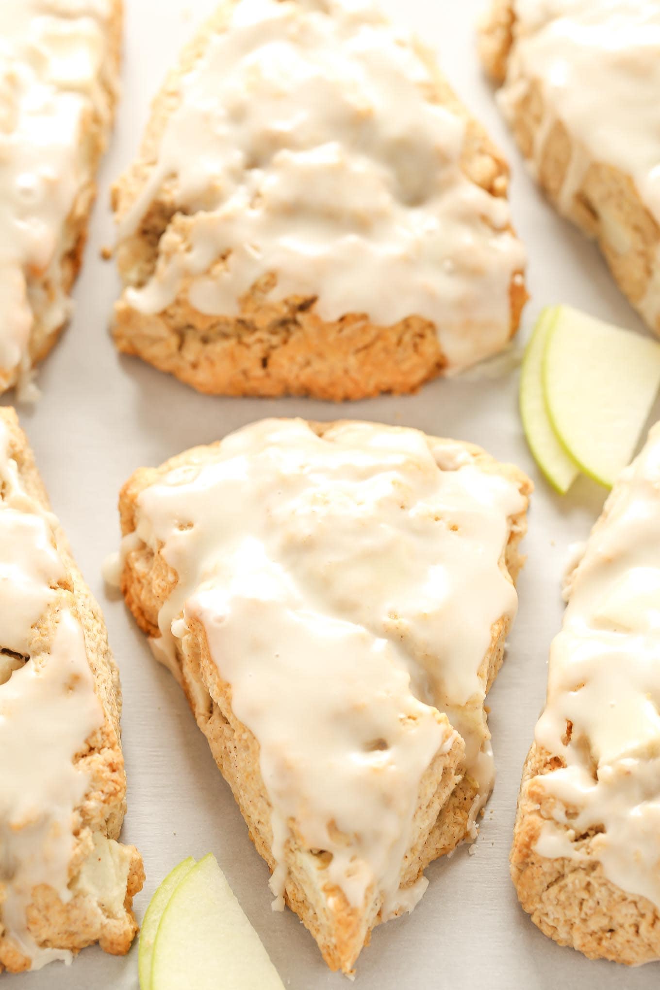 These Apple Cinnamon Scones are filled with chopped apple, spices, and incredibly soft and tender. The perfect treat for breakfast or brunch!