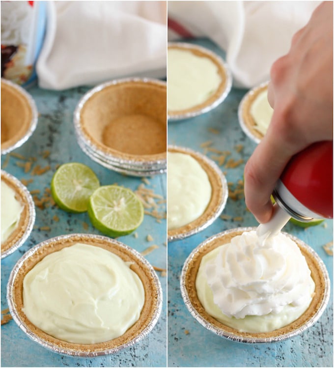 Mini Key Lime Greek Yogurt Cheesecake Pies