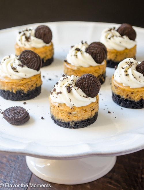 Mini Cookies 'n Cream Pumpkin Cheesecakes