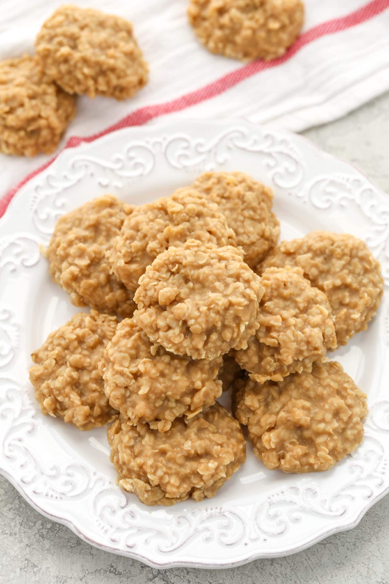 These Peanut Butter No-Bake Cookies are full of peanut butter flavor, only require a few simple ingredients, and are incredibly easy to make!