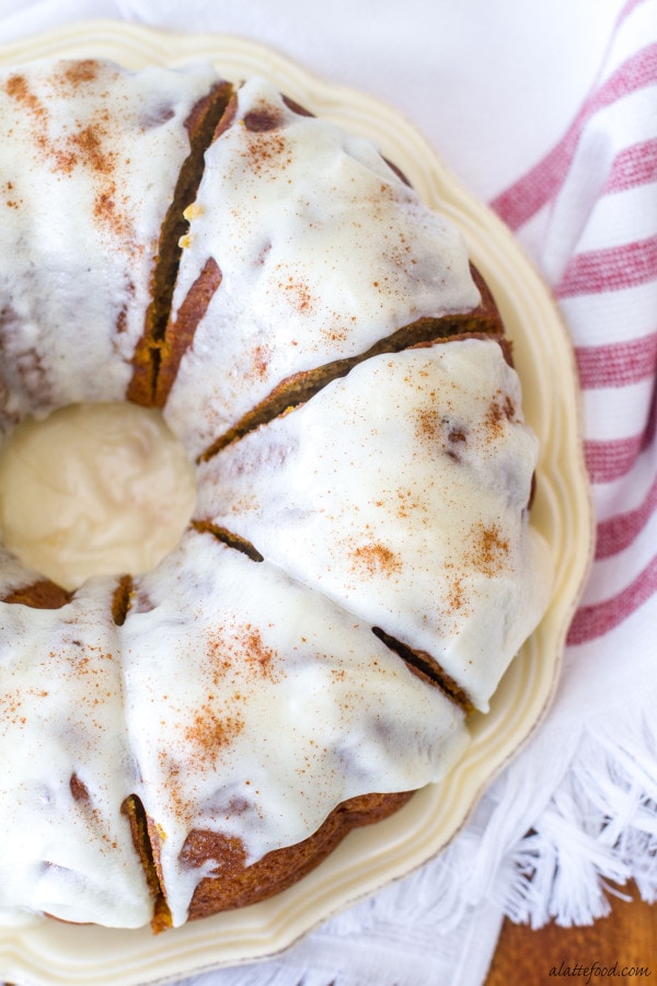 Cream Cheese Glazed Pumpkin Bundt Cake