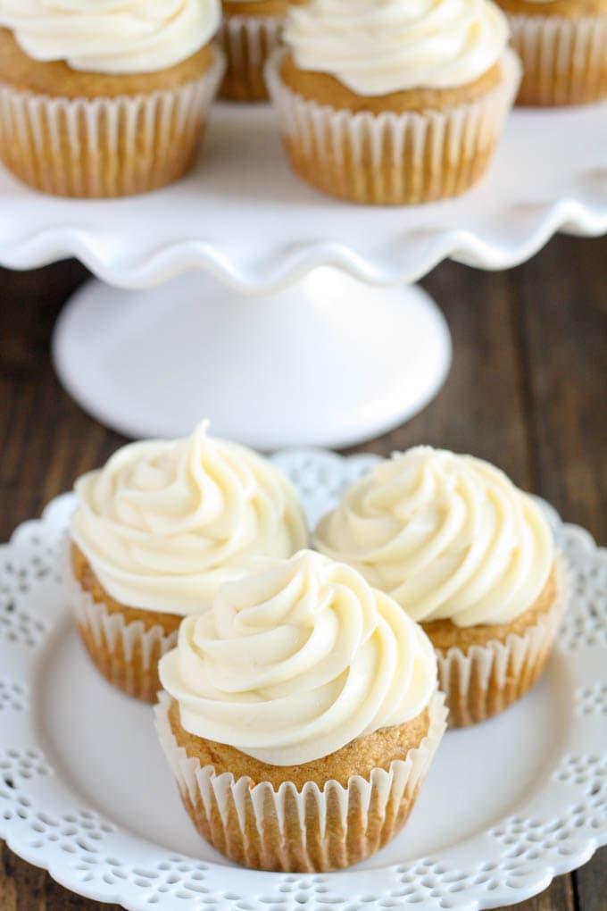 Pumpkin Cupcakes with Cream Cheese Frosting