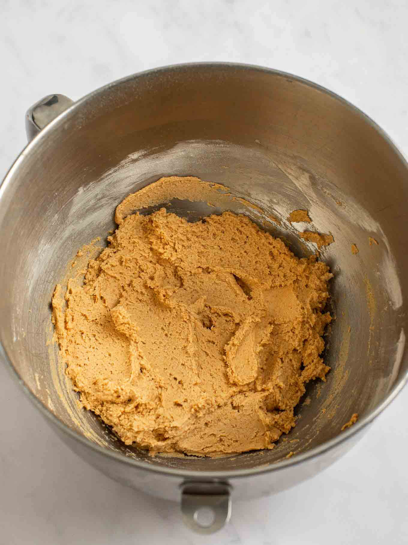 Pumpkin snickerdoodle cookie dough mixed together.