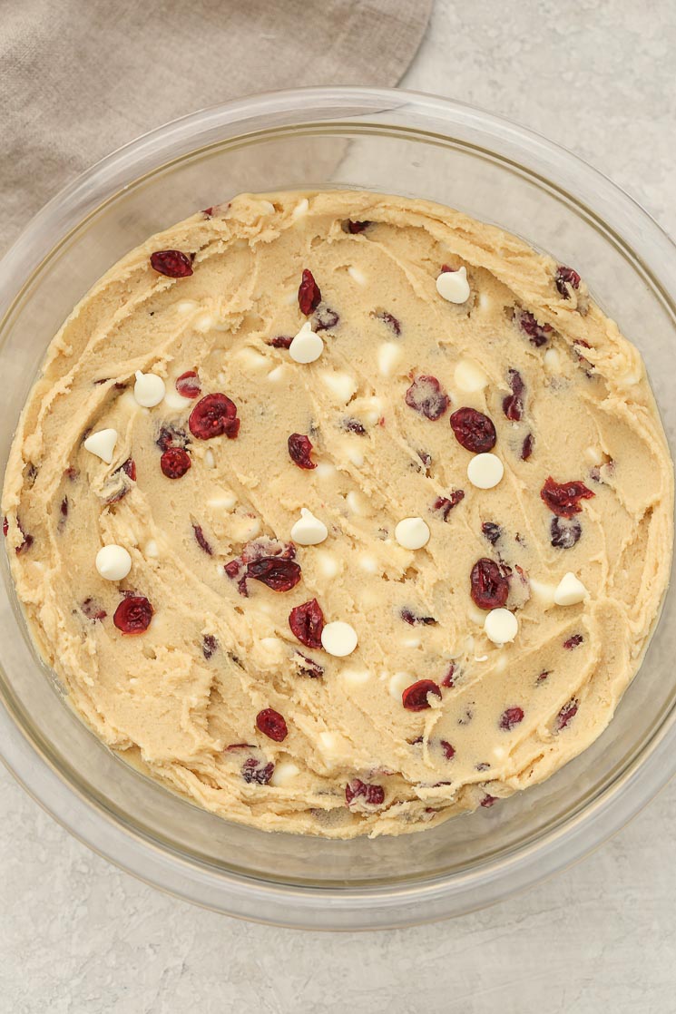 These White Chocolate Cranberry Cookies are incredibly thick, soft, chewy, and full of white chocolate chips and dried cranberries. Perfect for your holiday cookie tray!