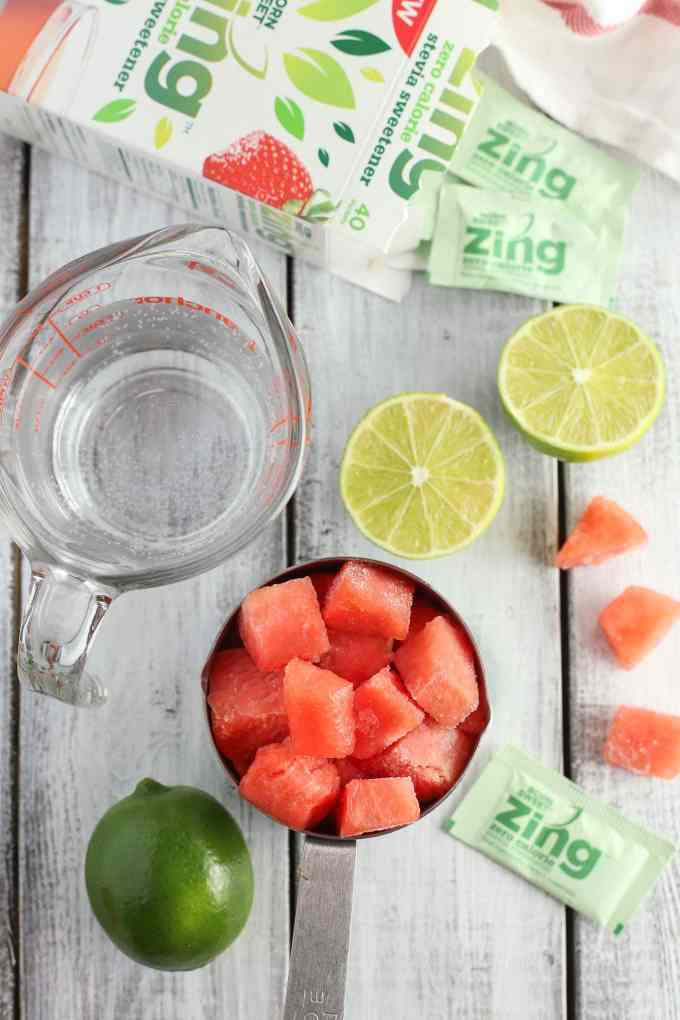 These Watermelon Lime Slushies are the perfect combination of sweet and tart. With just four ingredients, these slushies are perfect for an easy summer drink!